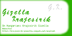 gizella krajcsirik business card